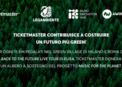 Music for the Planet: pedalare per il pianeta con Elisa, Ticketmaster e Legambiente